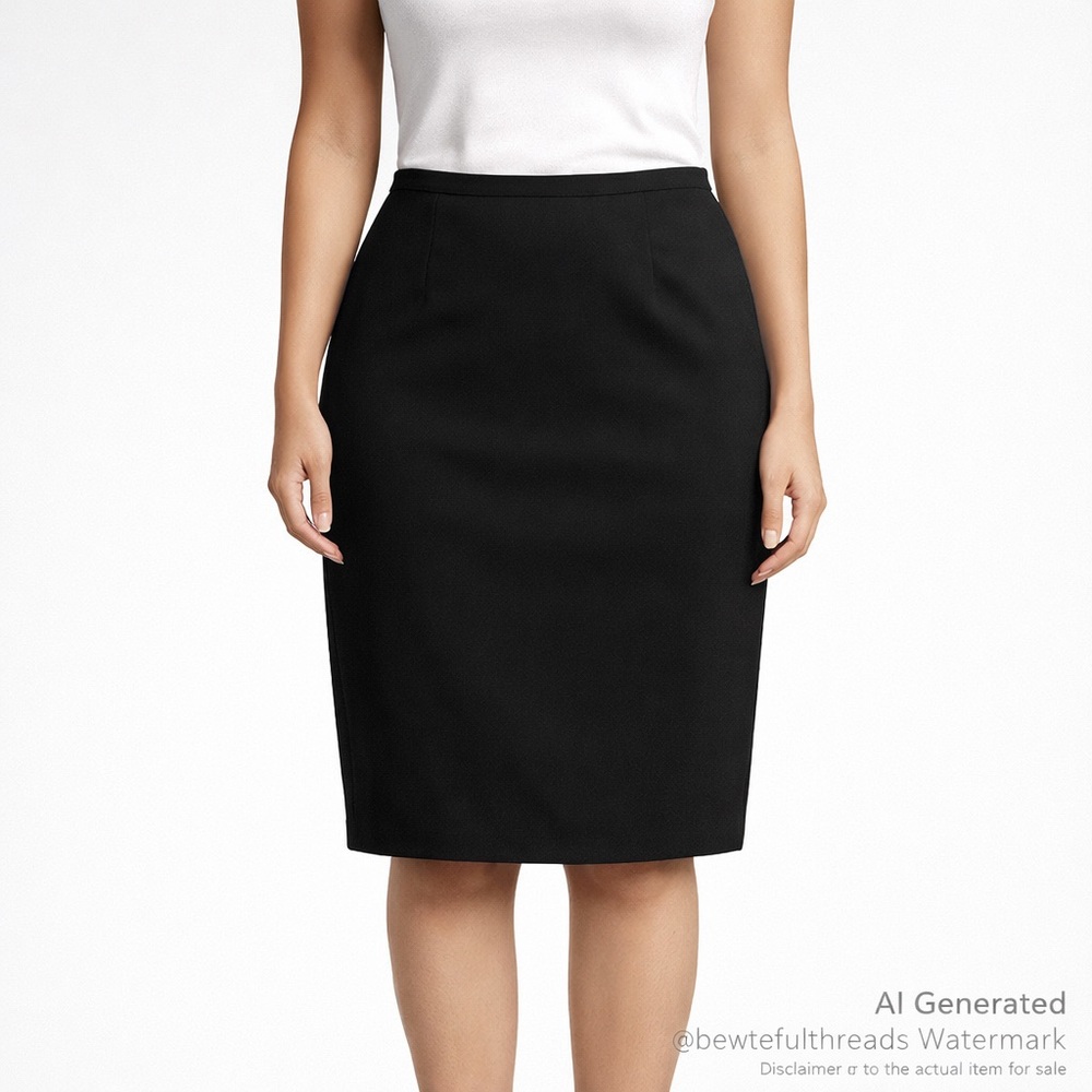 Jones Studio Black Pencil Skirt 16P Petite Fully Lined Office Classic